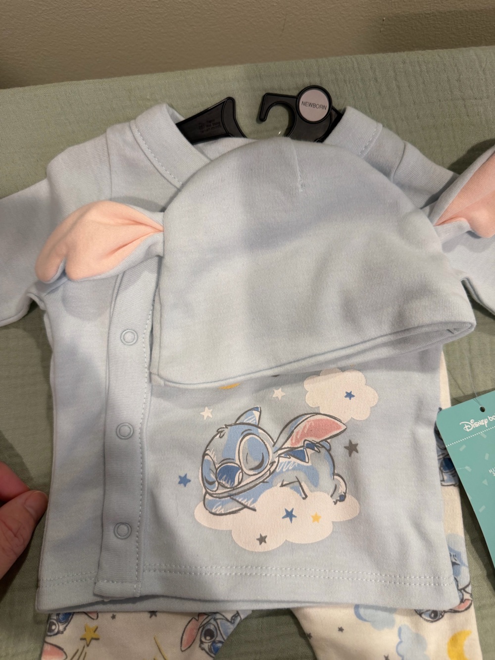 Disney Light Blue Stitch Hooded Two-Piece Set with Pastel Print - Picture 2 of 3